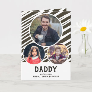 Dad we love you Stripes 3 Photos Father`s Day Card