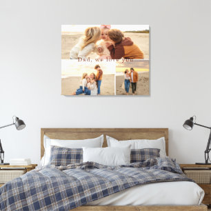 Dad We Love You Three Photo Collage Canvas Print