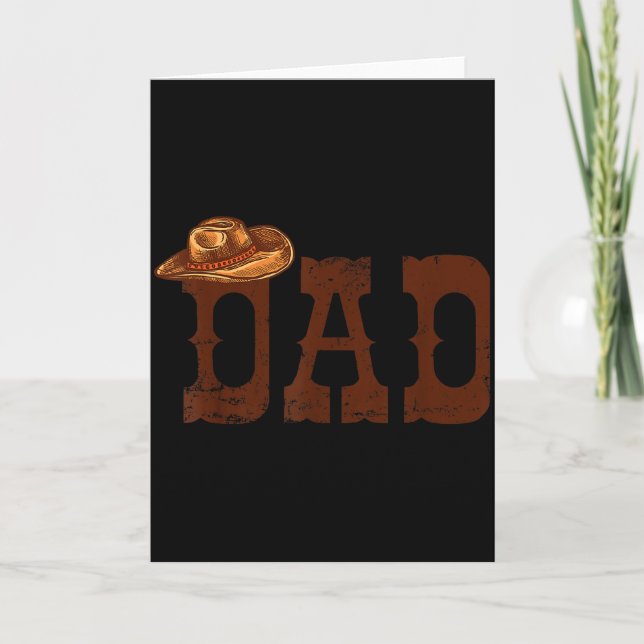 Dad Western Family Matching Birthday Cowboy Cowgir Card (Front)