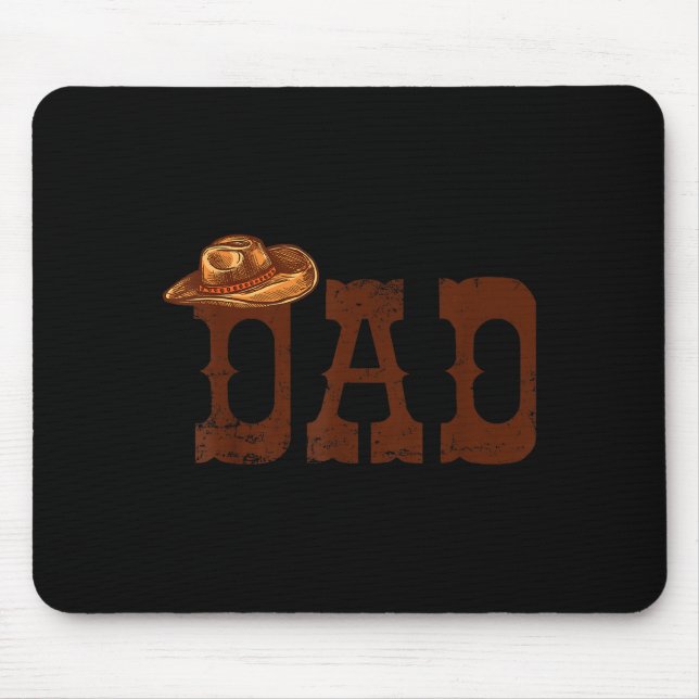 Dad Western Family Matching Birthday Cowboy Cowgir Mouse Mat (Front)