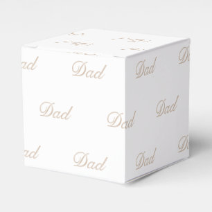 Dad white & beige tan custom script elegant chic favour box