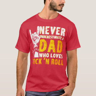 Dad Who Loves Rock N Roll Rock N Roll Guitar T-Shirt