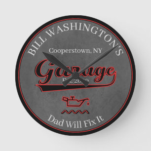 Dad Will Fix It Garage Wall Clock