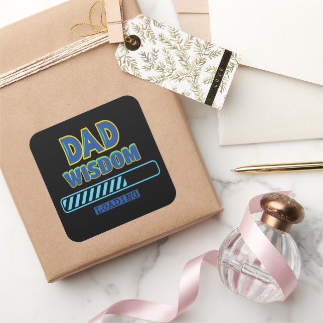 Dad Wisdom Loading Square Sticker (Gifting)