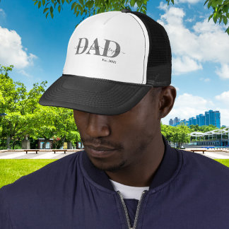 Dad with Kids Names Year Trucker Hat
