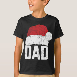 Dad with santa claus hat matching family christmas T-Shirt