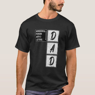Dad Wonderful Person Crossword Puzzle Dad Fathers  T-Shirt