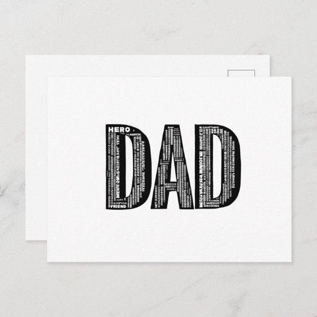 DAD Word Cloud - Father's Day Postcard (Front/Back)