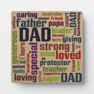 Dad Word Cloud Text Father's Day Typography Plaque