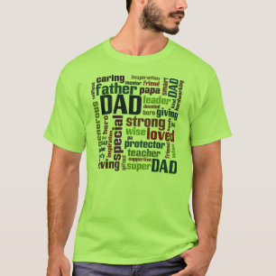 Dad Word Cloud Text Father's Day Typography T-Shirt
