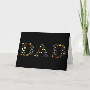 DAD Word Emoji Art Fathers Day Card