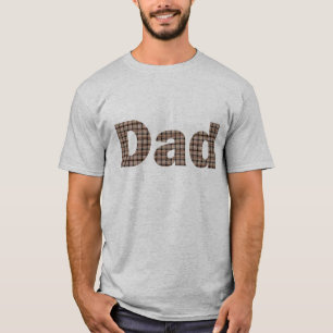 Dad Word in Rustic Burlap Weave Pattern T-Shirt