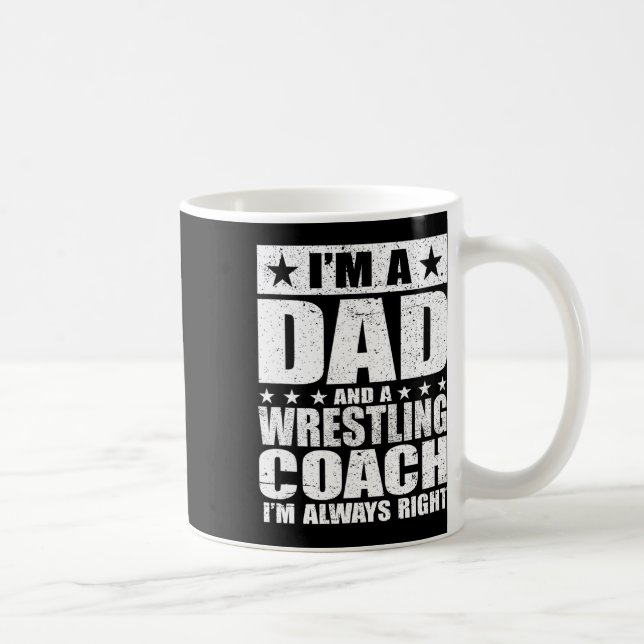 Dad Wrestling Coach Coaches Fathers Day Shirts Gif Coffee Mug (Right)