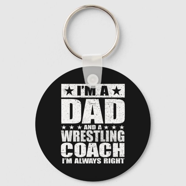 Dad Wrestling Coach Coaches Fathers Day Shirts Gif Key Ring (Front)