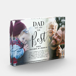 'DAD' you are the Best Name & Quote Keepsake Photo Block