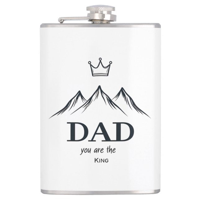  "Dad, You Are the King" Custom Flask (Front)