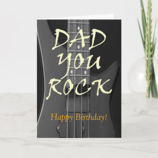 Dad You Rock Custom Happy Birthday Greeting Card