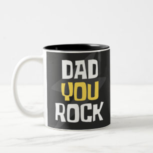 Dad You Rock - Father's Day / Birthday Gift Two-Tone Coffee Mug