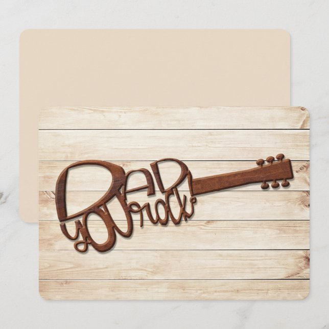 Dad You Rock Father's Day Wood Carved Guitar (Front/Back)