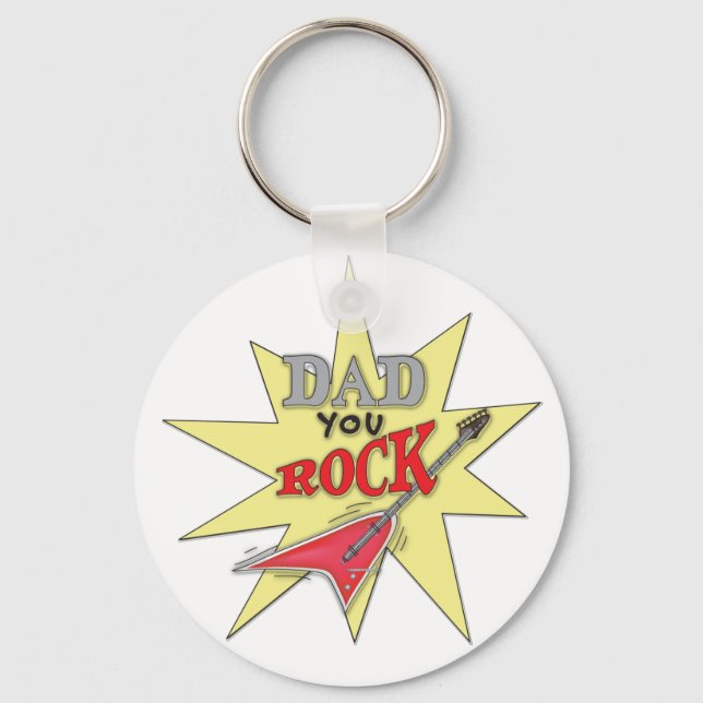Dad You Rock  Key Ring (Front)