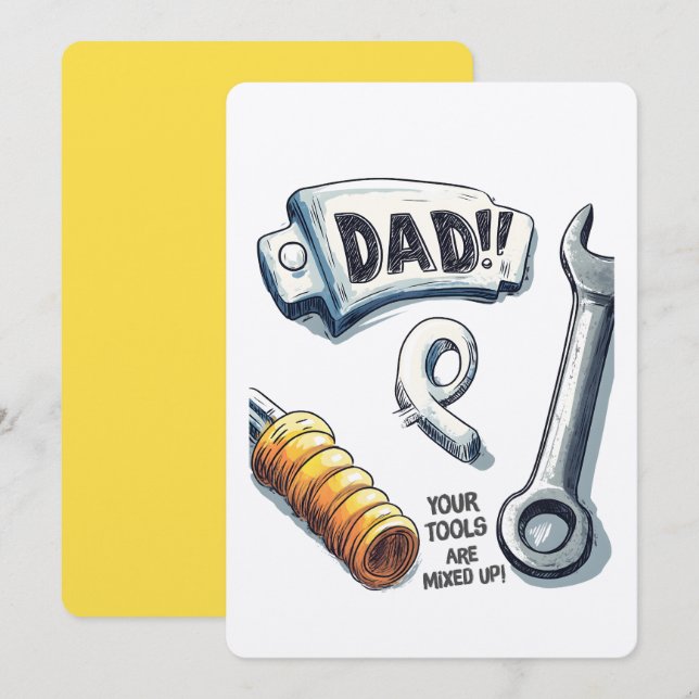 Dad, Your Tools are Mixed Up! Funny Father's Day Invitation (Front/Back)