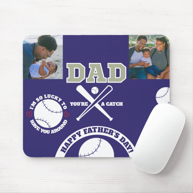 Dad You're A Catch Father's Day Mousepad (With Mouse)