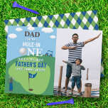 Dad You're A Hole In One Father's Day Photo Card<br><div class="desc">Celebrate Father's day in style with this trendy golf themed photo card. The design is easy to personalise with your own photo and wording and your dad will be thrilled when he receives this super cool card.</div>