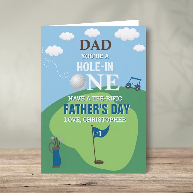 Dad You're A Hole In One Golf Father's Day Photo Card (Creator Uploaded)