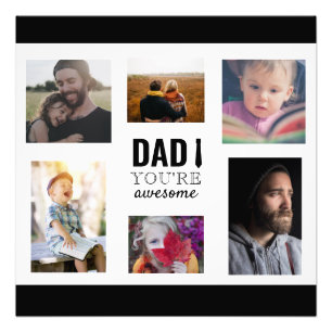 dad you're awesome photo collage father's day gift