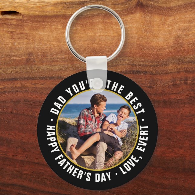 Dad You're the Best Father's Day Photo Key Ring (Front)