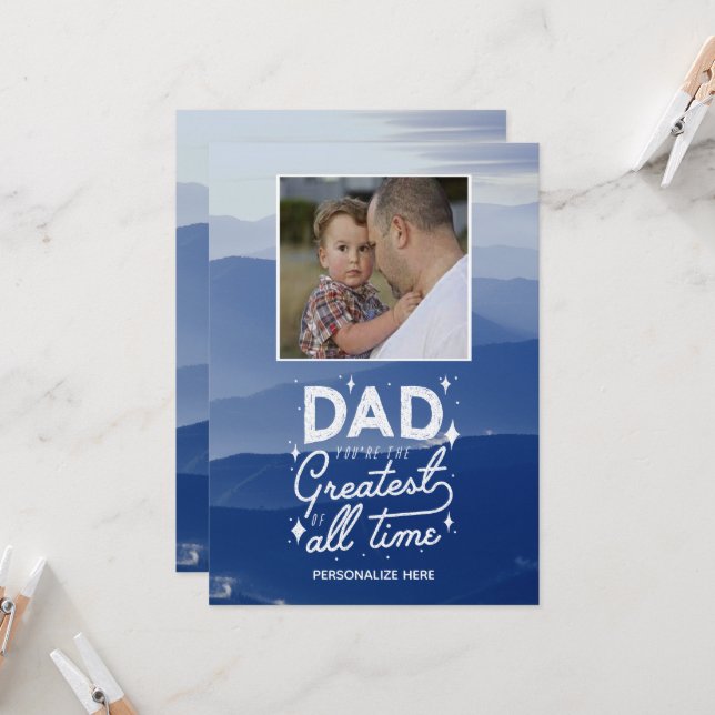 Dad You're The Greatest Flat Greeting Card (Front/Back In Situ)