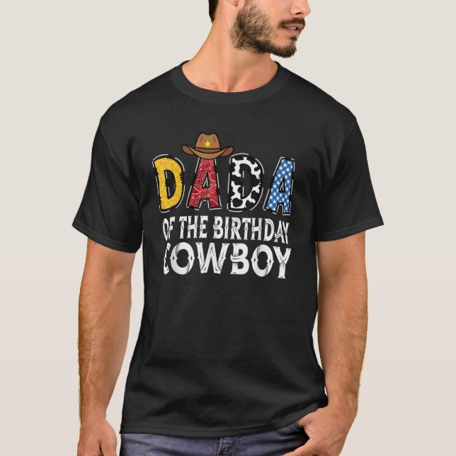 Dada 1st Birthday Cowboy Western Dada Birthday Boy T-Shirt (Front)