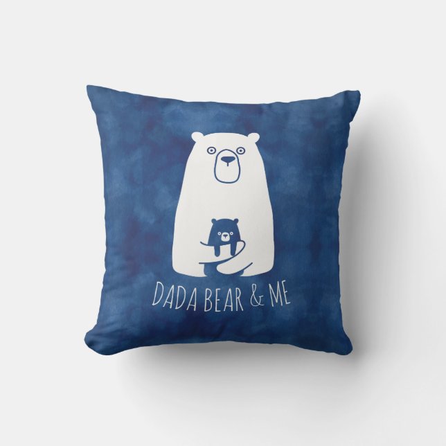 DADA BEAR & ME | Dad Kids Daughter Son Dada Bear Cushion (Front)
