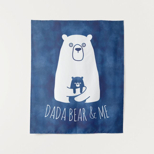 DADA BEAR & ME | Dad Kids Daughter Son Dada Bear Tapestry (Front)