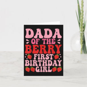 Dada Berry First Birthday Strawberry Girl Mum And  Card