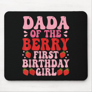 Dada Berry First Birthday Strawberry Girl Mum And Mouse Mat