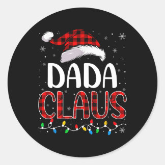 Dada Claus Christmas Lights Matching Family Xmas P Classic Round Sticker