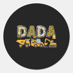 Dada Construction Excavator Kids Matching Family Classic Round Sticker