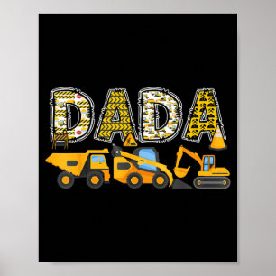 Dada Construction Excavator Kids Matching Family Poster