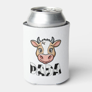Dada Cow Print Cow Pattern Father's Day Can Cooler