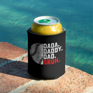 Dada Daddy Dad Bruh Baseball Father's Day Vintage Can Cooler