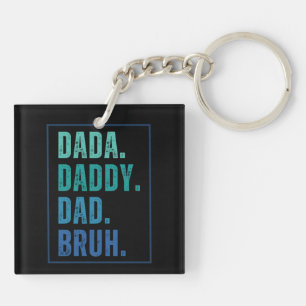 Dada Daddy Dad Bruh distressed blue Father's Day Key Ring