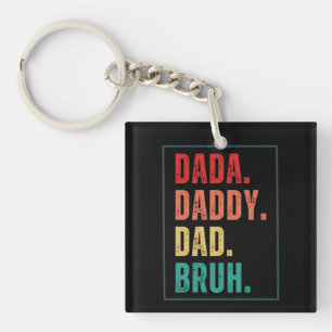 Dada Daddy Dad Bruh distressed retro Father's Day  Key Ring