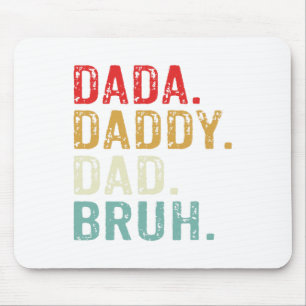 Dada Daddy Dad Bruh Retro Vintage Funny Fathers Da Mouse Mat