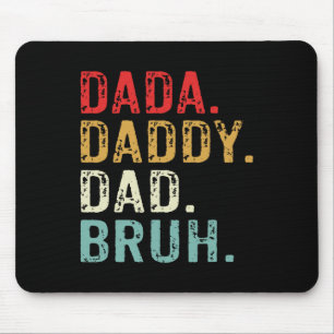 Dada Daddy Dad Bruh Retro Vintage Funny Fathers Da Mouse Mat