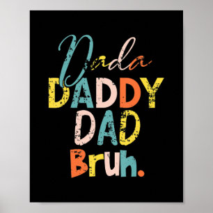 Dada Daddy Dad Bruh Retro Vintage Husband and Poster