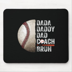 Dada Daddy Dad Bruh Vintage Baseball Coach Funny F Mouse Mat