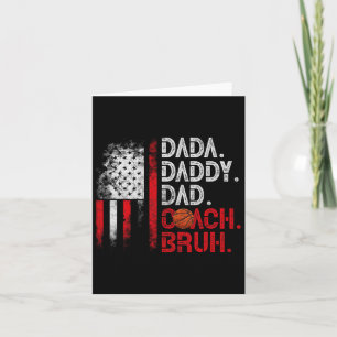 Dada Daddy Dad Coach Bruh Sketll Dad Us Flag Fathe Card