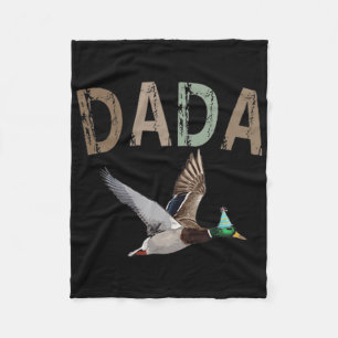 Dada Duck Hunting One Lucky Duck 1st Birthday Fami Fleece Blanket