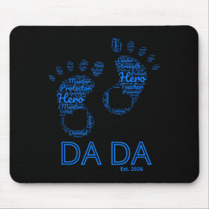 Dada Fathers Day Est 2026 Word Cloud Baby Mouse Mat